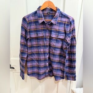 Patagonia Blue and Purple Plaid Shirt